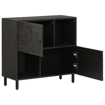 Mobile laterale nero 80x333x75 cm legno di mango solido