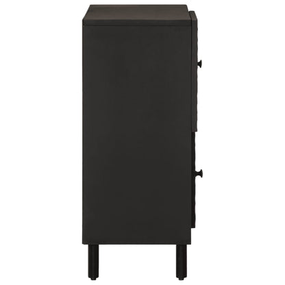 Mobile laterale nero 80x333x75 cm legno di mango solido