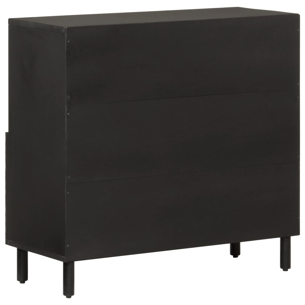 Mobile laterale nero 80x333x75 cm legno di mango solido