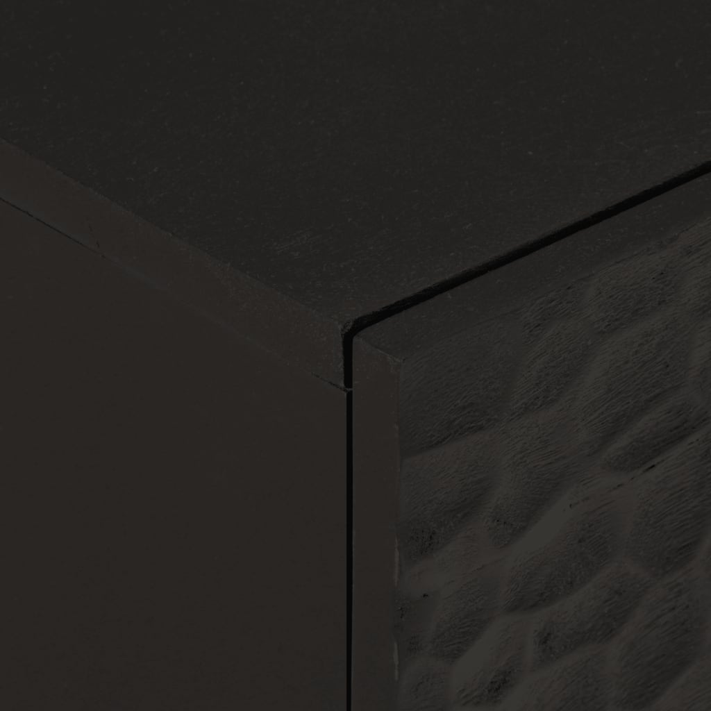 Mobile laterale nero 80x333x75 cm legno di mango solido
