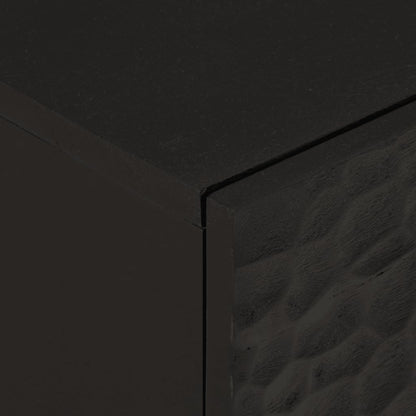 Mobile laterale nero 80x333x75 cm legno di mango solido