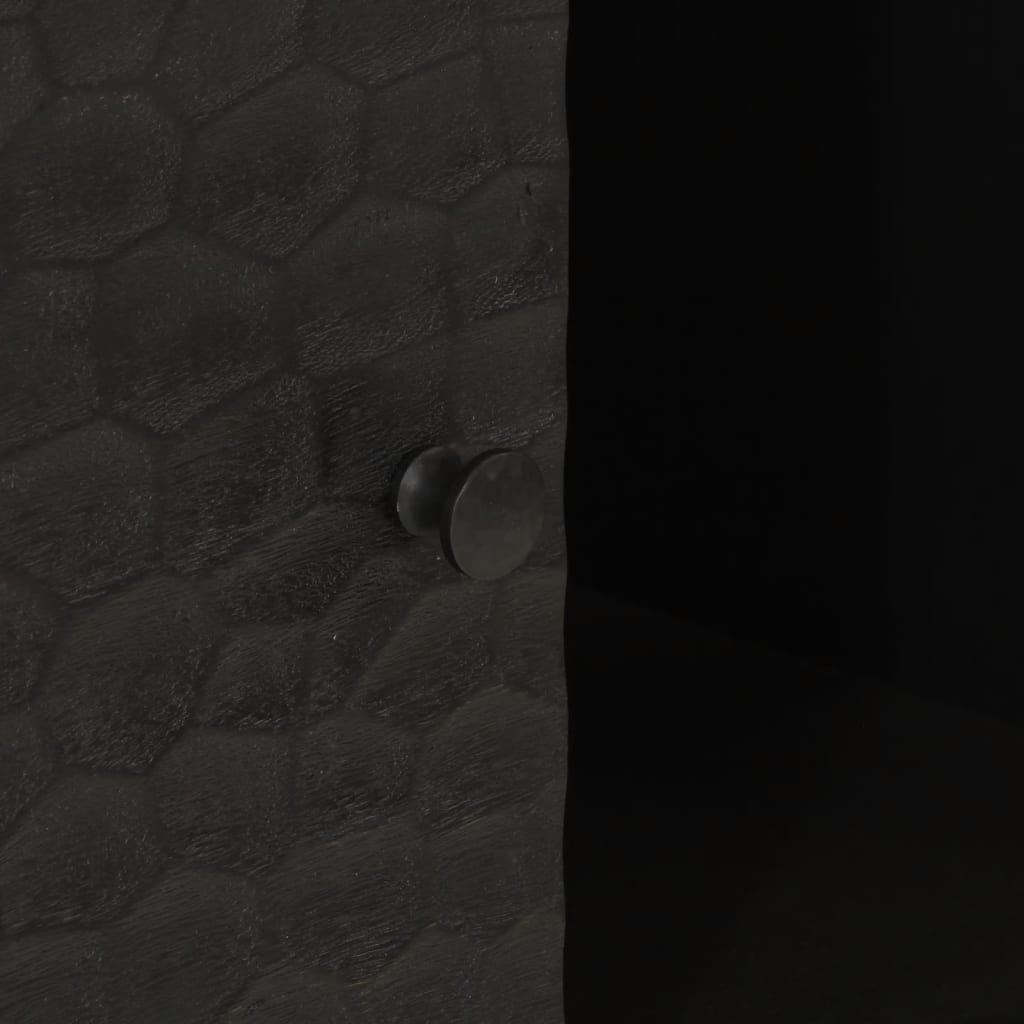 Mobile laterale nero 80x333x75 cm legno di mango solido