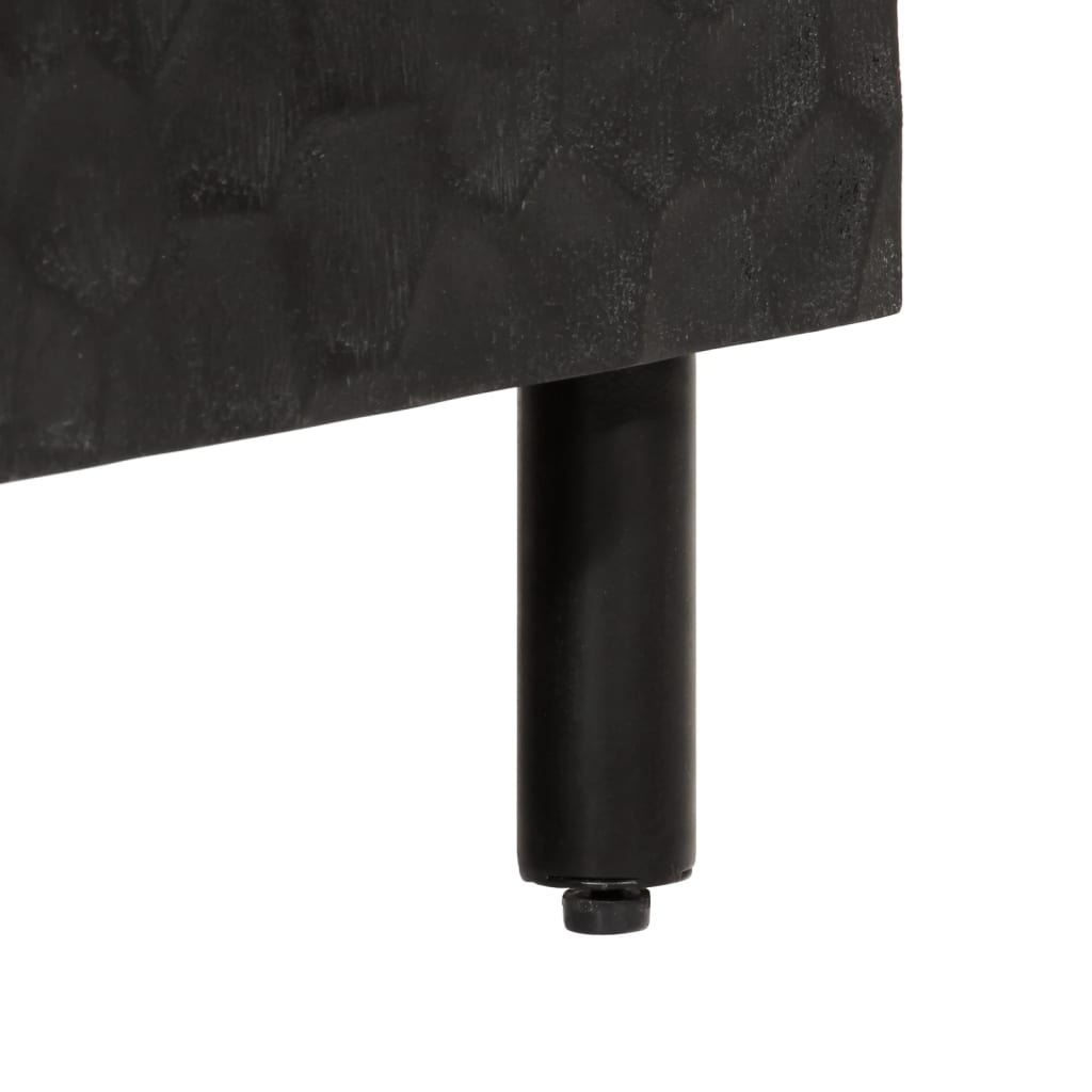 Mobile laterale nero 80x333x75 cm legno di mango solido