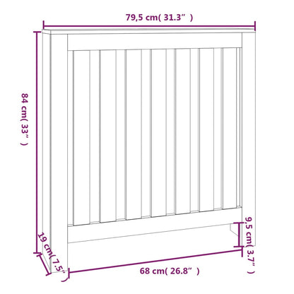 Cache-radiateur Gris 79,5x19x84 cm Bois massif de pin