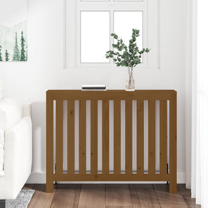 Cache-radiateur Marron miel 108,5x19x84 cm Bois massif de pin