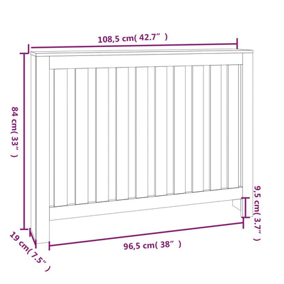 Cache-radiateur Marron miel 108,5x19x84 cm Bois massif de pin