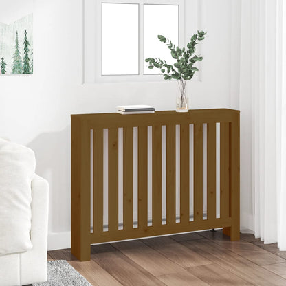 Cache-radiateur Marron miel 108,5x19x84 cm Bois massif de pin