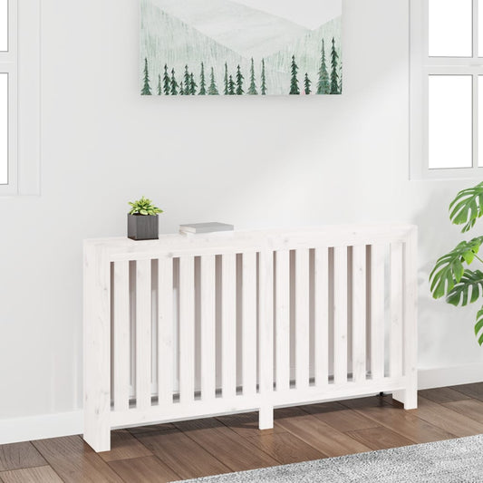 Cache-radiateur Blanc 153x19x84 cm Bois massif de pin