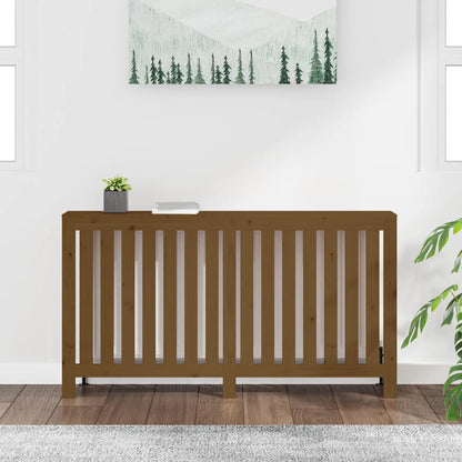 Cache-radiateur Marron miel 153x19x84 cm Bois massif de pin