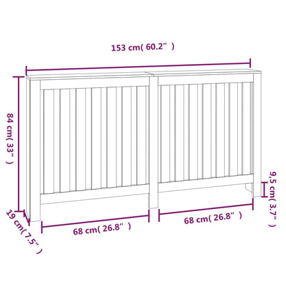 Cache-radiateur Marron miel 153x19x84 cm Bois massif de pin