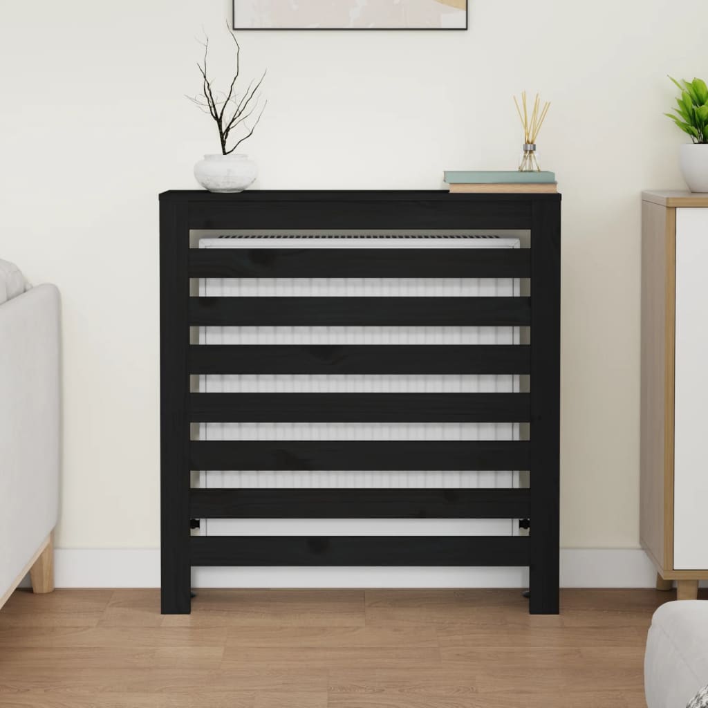 Black Radiator Cache 79.5x19x84 cm Solid pine wood