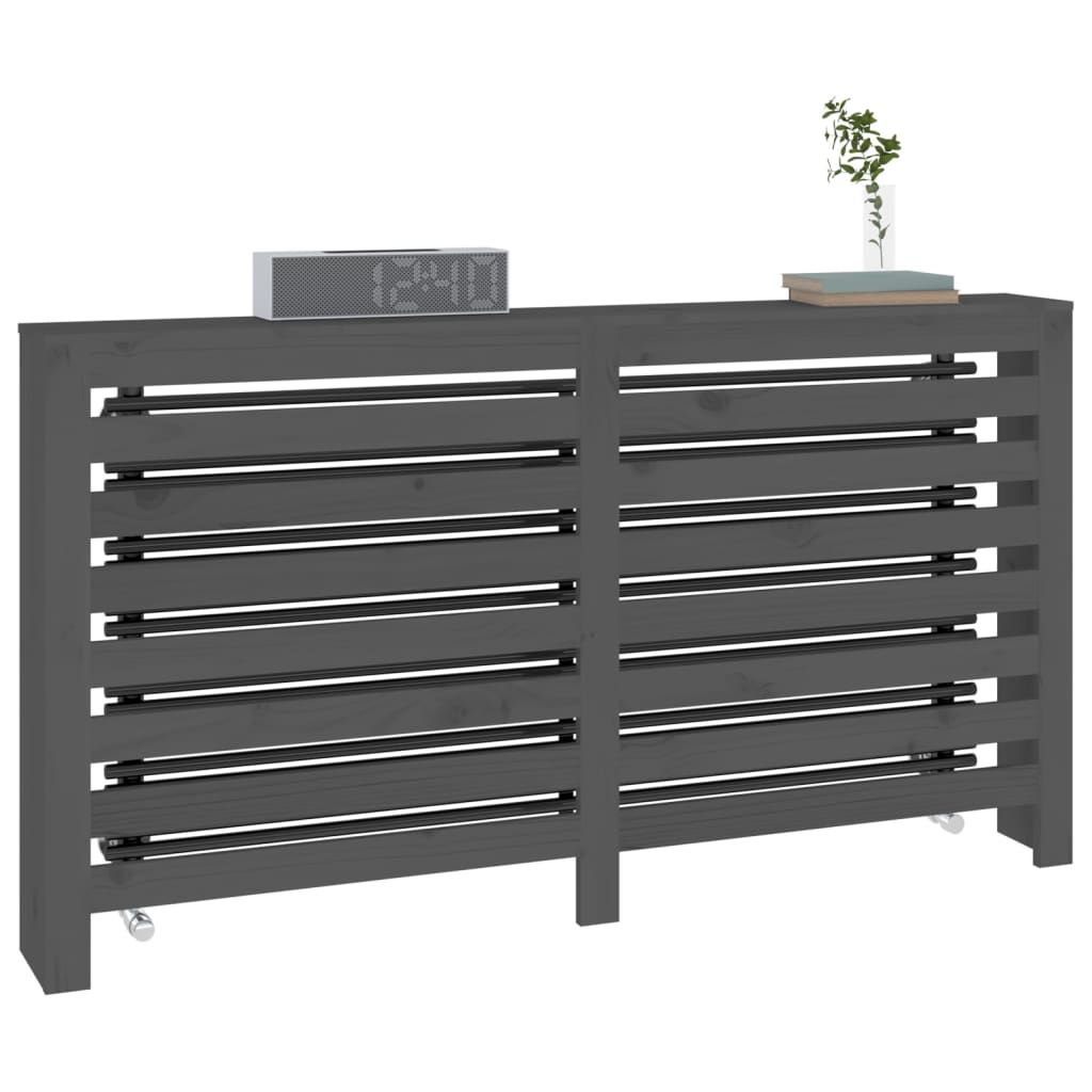 Cache-radiateur Gris 169x19x84 cm Bois massif de pin