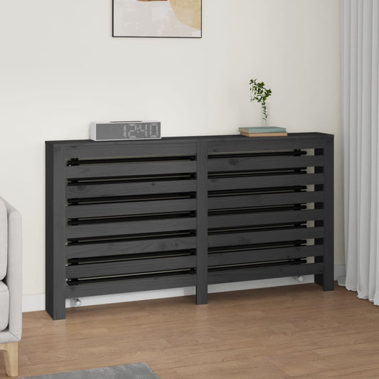 Cache-radiateur Gris 169x19x84 cm Bois massif de pin