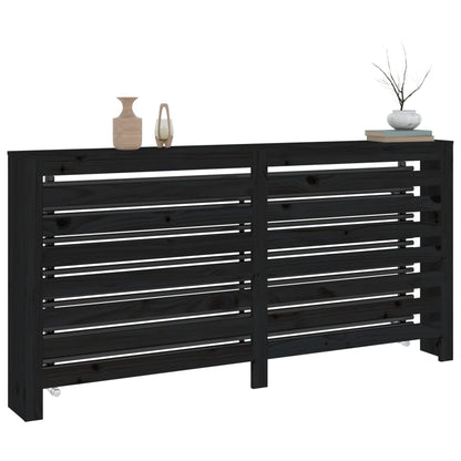 Cache-radiateur Noir 169x19x84 cm Bois massif de pin