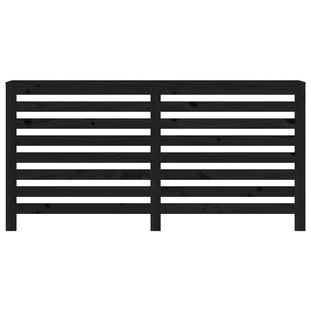 Cache-radiateur Noir 169x19x84 cm Bois massif de pin