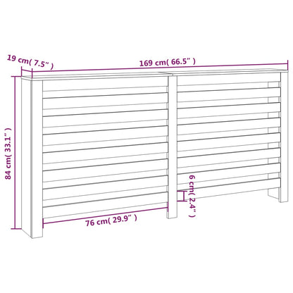 Cache-radiateur Noir 169x19x84 cm Bois massif de pin
