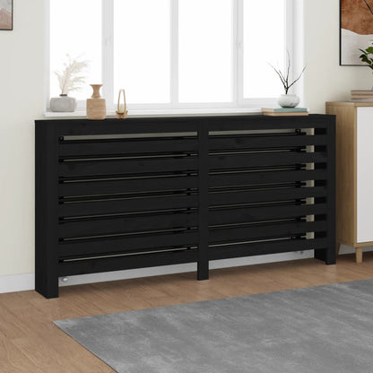 Cache-radiateur Noir 169x19x84 cm Bois massif de pin