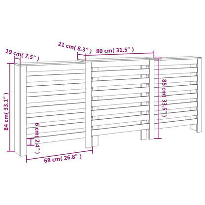 Cache-radiateur 210x21x85 cm Bois massif de pin