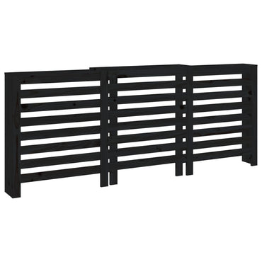 Cache-radiateur Noir 210x21x85 cm Bois massif de pin