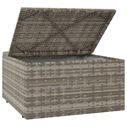 4 pcs garden furniture with braided resin gray cushions