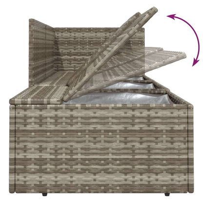 4 pcs garden furniture with braided resin gray cushions