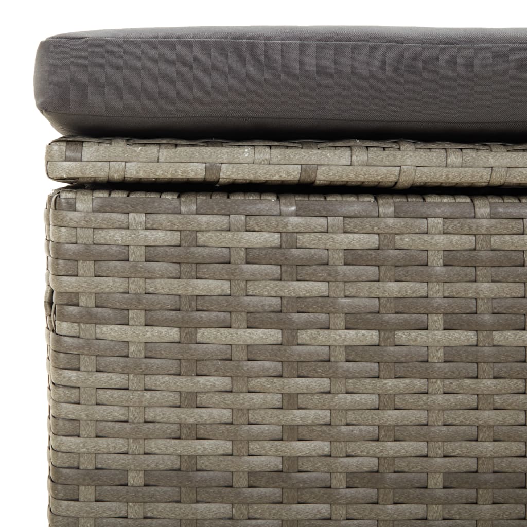 4 pcs garden furniture with braided resin gray cushions