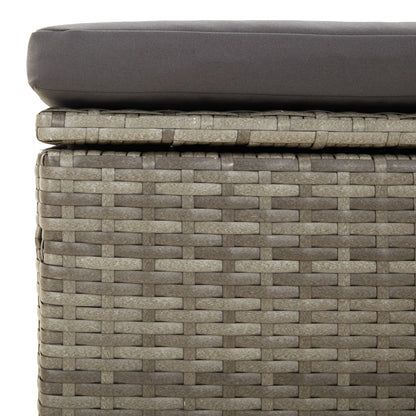 4 pcs garden furniture with braided resin gray cushions