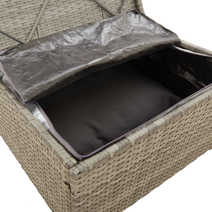 4 pcs garden furniture with braided resin gray cushions