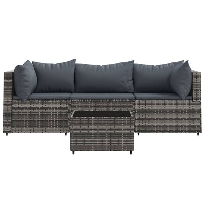 Muebles de jardín de 4 PC con cojines de resina trenzada