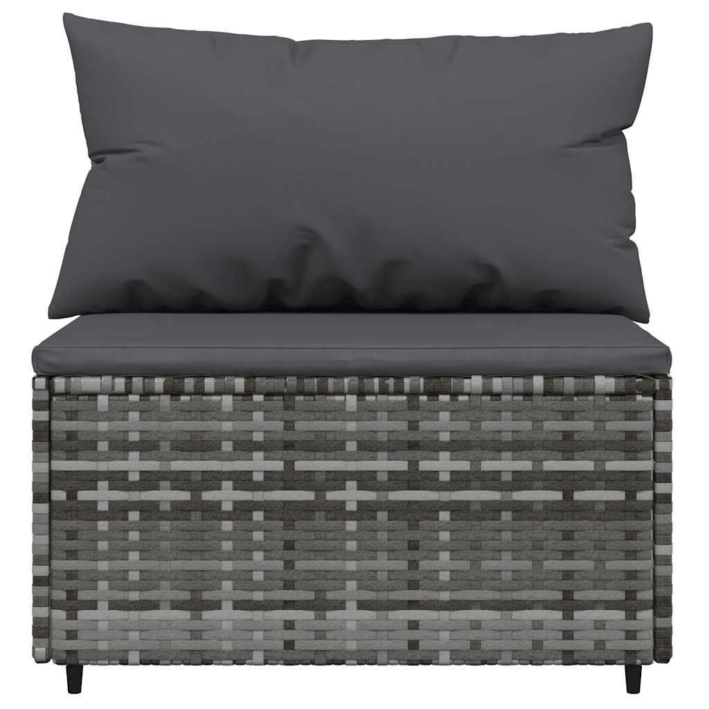 4 pcs garden furniture with braided resin gray cushions