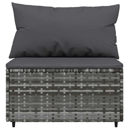 4 pcs garden furniture with braided resin gray cushions