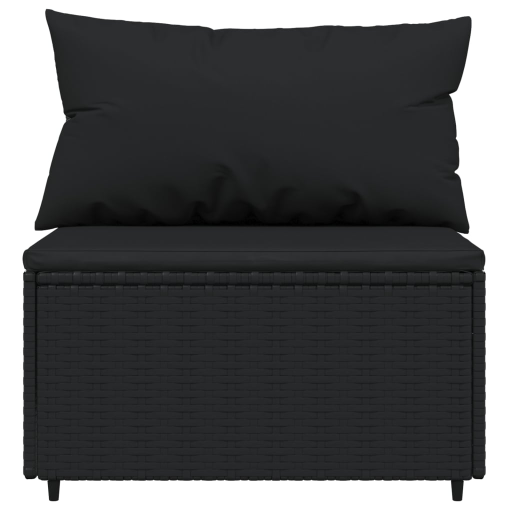4 pcs garden furniture with black braided resin cushions