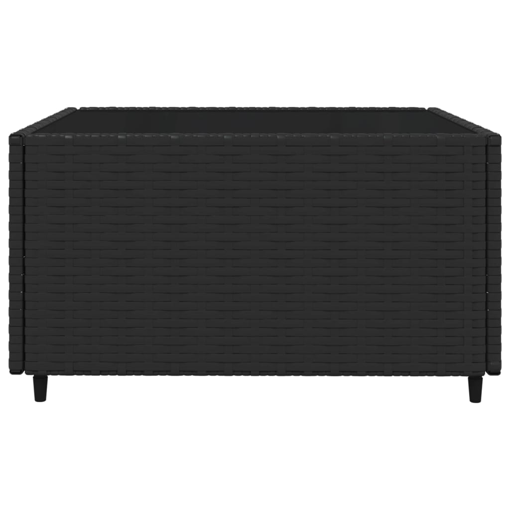 4 pcs garden furniture with black braided resin cushions