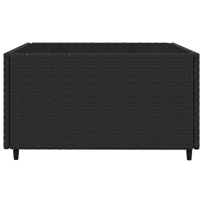 4 pcs garden furniture with black braided resin cushions