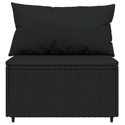 4 pcs garden furniture with black braided resin cushions