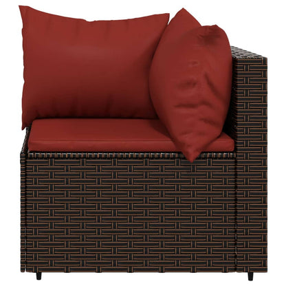 4 pcs garden furniture with braided brown resin cushions