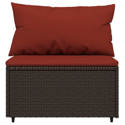 4 pcs garden furniture with braided brown resin cushions