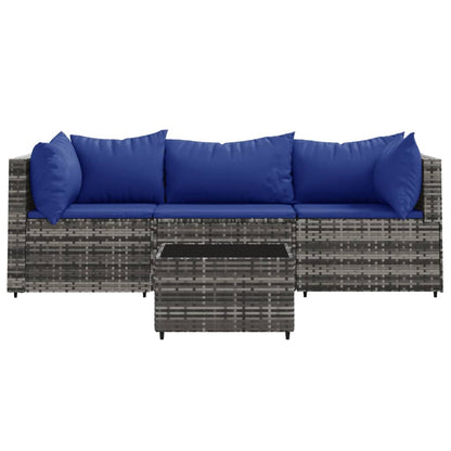 Muebles de jardín de 4 PC con cojines de resina trenzada