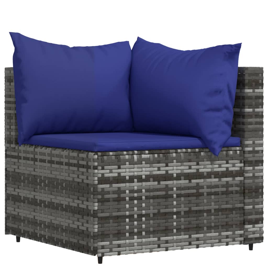 Muebles de jardín de 4 PC con cojines de resina trenzada