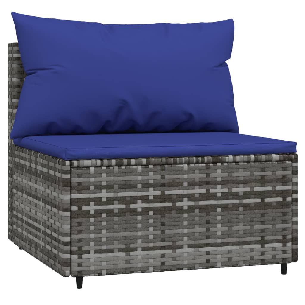 Muebles de jardín de 4 PC con cojines de resina trenzada