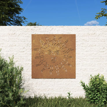 Décoration murale de jardin en acier Corten design du soleil