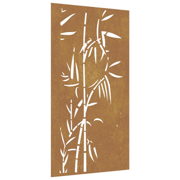 Décoration murale de jardin acier Corten design bambou BALI