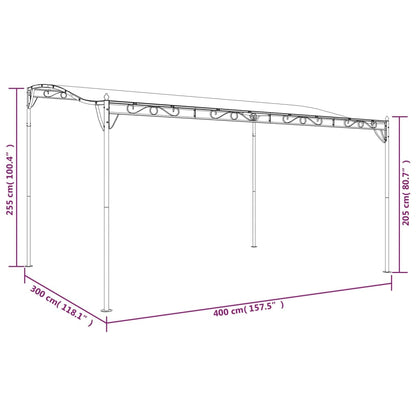 4x3 m anthracite awning 180 g/m² Fabric and steel