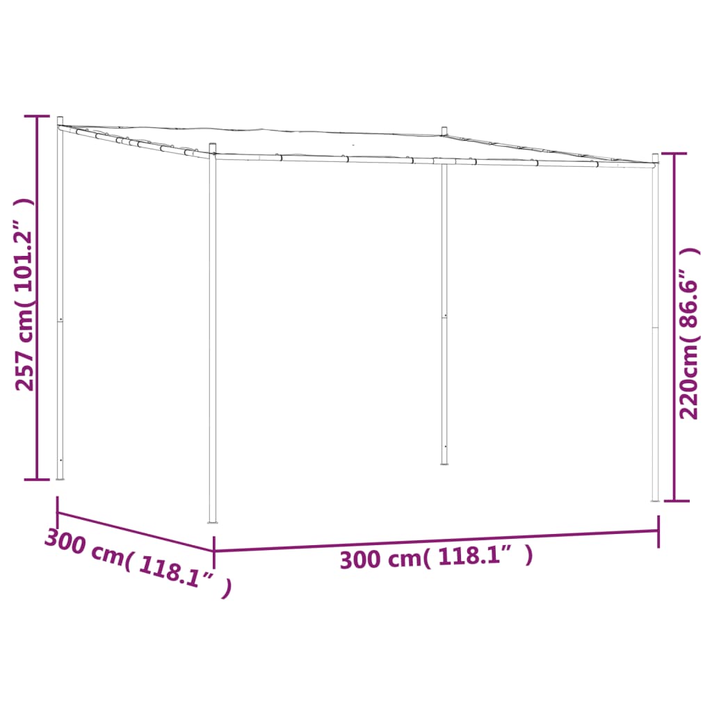 3x3 m 180 g/m² beige belvedere tela y acero