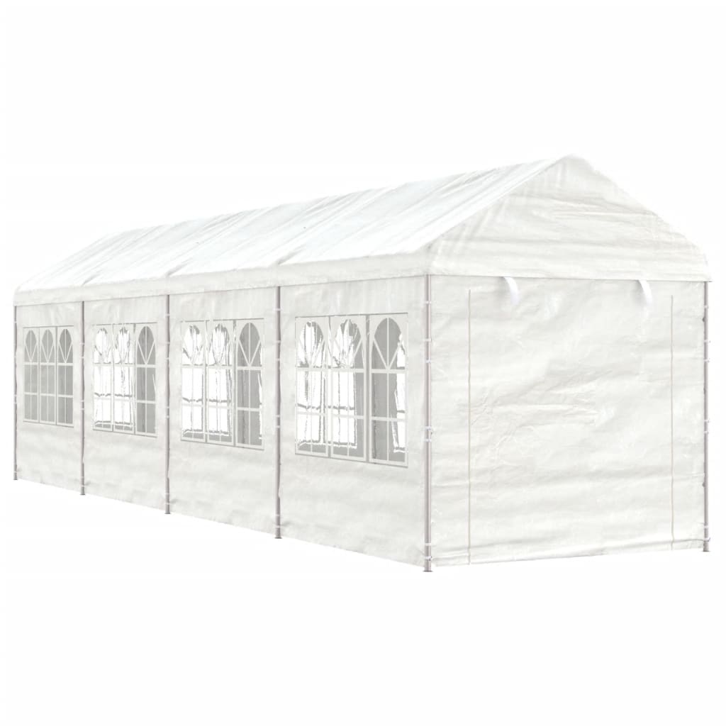 Belvedere with white roof 8.92x2,28x2,69 m polyethylene