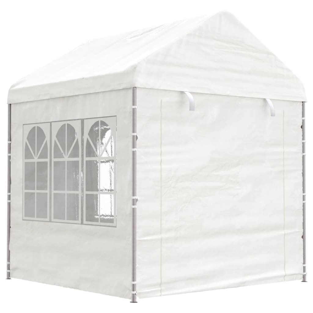 Belvedere with white roof 8.92x2,28x2,69 m polyethylene