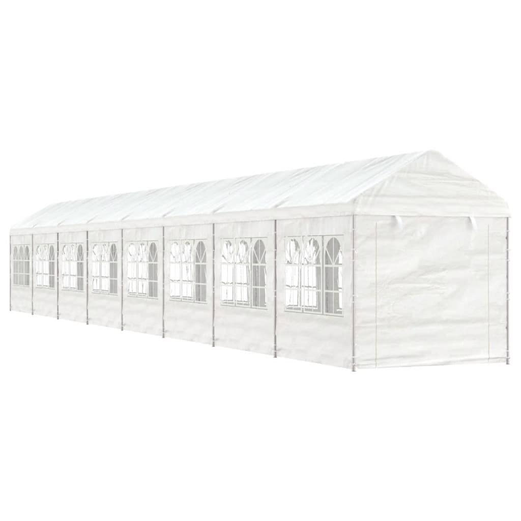 Belvedere with white roof 17.84x2,28x2,69 m polyethylene