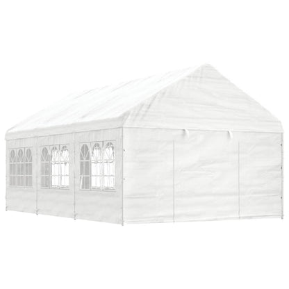 Belvedere with white roof 6.69x4,08x3,22 m polyethylene