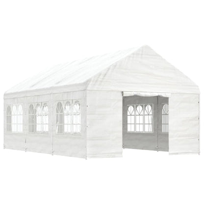 Belvedere with white roof 6.69x4,08x3,22 m polyethylene