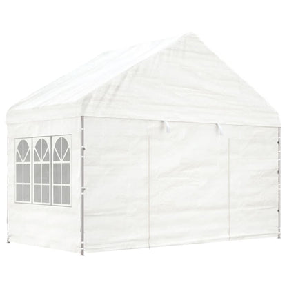 Belvedere with white roof 6.69x4,08x3,22 m polyethylene